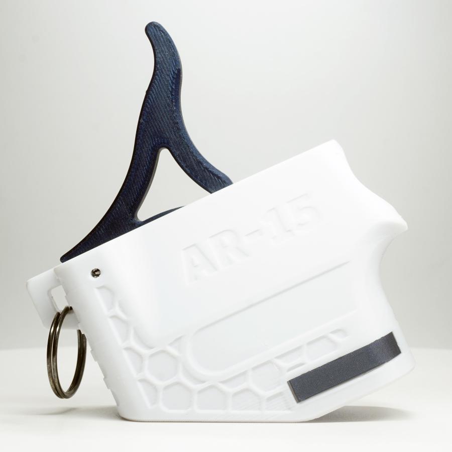 Trident Apex AR-15 Speed Loader - White & Navy Blue - With keyring